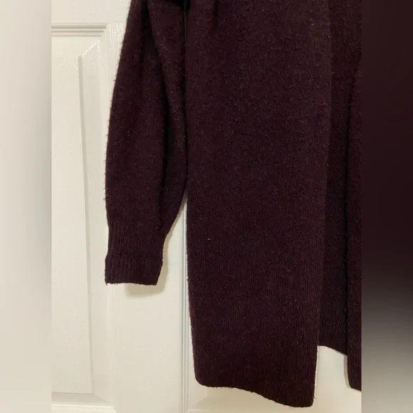 H&M Long Open Front Burgundy Cardigan - Picture 2 of 7
